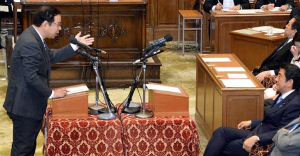 写真：志位委員長と安倍総理の党首討論　出典：sankei.com